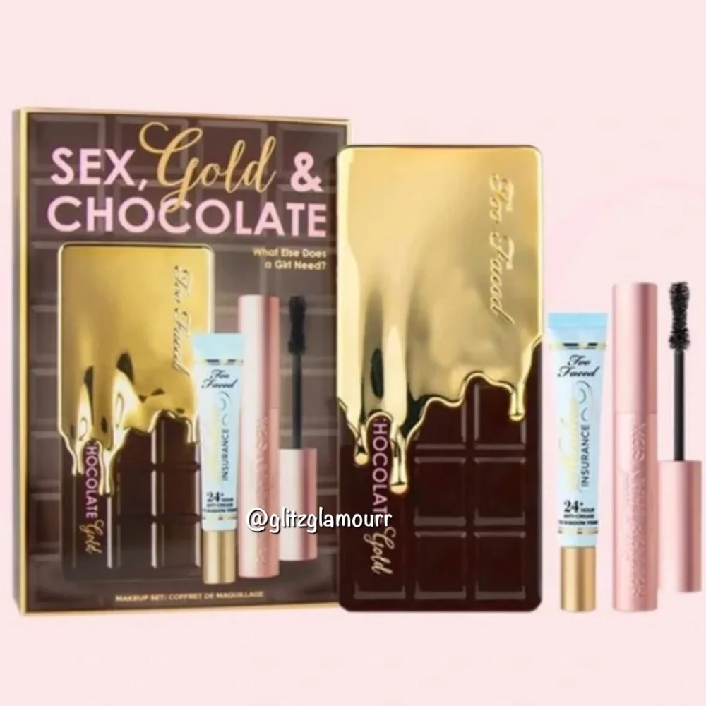 🍫❤️Too Faced Sex, Gold & Chocolate 3pc Makeup Set❤️🍫